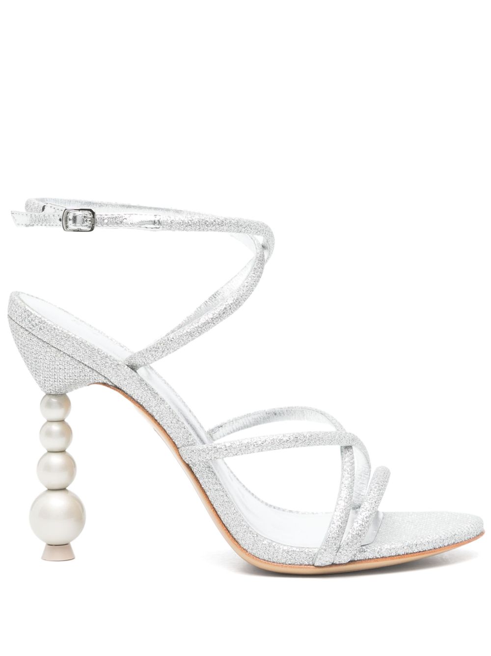 Sandalo donna argento Perla Strappy