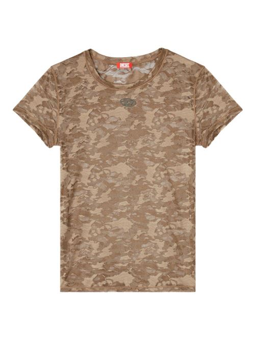 T-shirt donna Diesel Kasia-Utlt nera in pizzo camouflage DIESEL | A183150DRAK77N