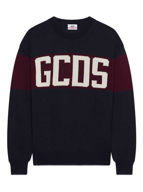 maglia uomo girocollo banda logo GCDS | B2CM1505KI477