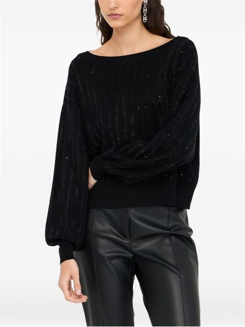 Maglia donna con strass LIU-JO | CF5271MA96EM9798