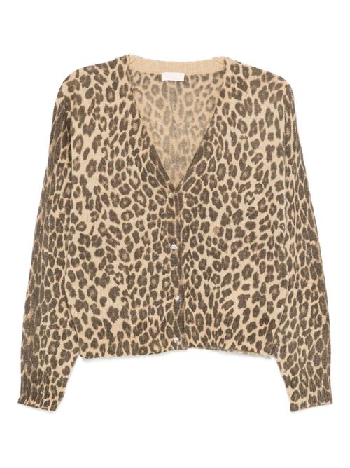 Maglia donna animalier con scollo a V LIU-JO | MF5242MA17RA4372