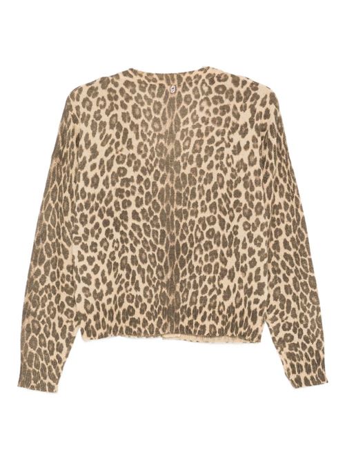 Maglia donna animalier con scollo a V LIU-JO | MF5242MA17RA4372