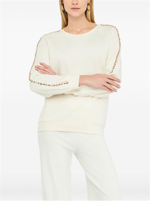 Felpa donna girocollo con strass LIU-JO | TF5114FS32110103