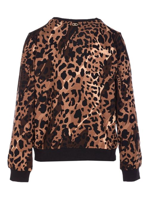 Felpa donna girocollo animalier LIU-JO | TF5124JS182M9701