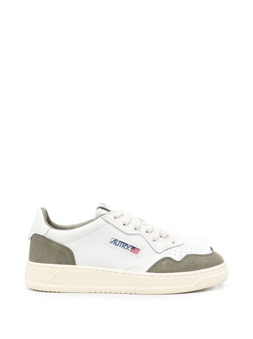 Sneakers uomo Autry Medalist verdi e bianche in pelle e camoscio AUTRY | AULMFT21