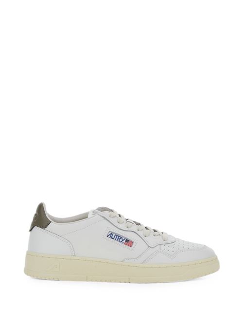 Sneakers uomo Autry Medalist Low bianche in pelle con dettaglio marrone AUTRY | AULMLL28