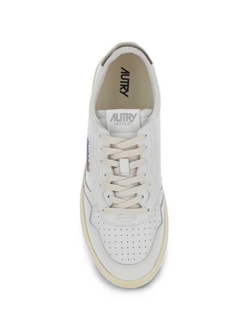 Sneakers uomo Autry Medalist Low bianche in pelle con dettaglio marrone AUTRY | AULMLL28
