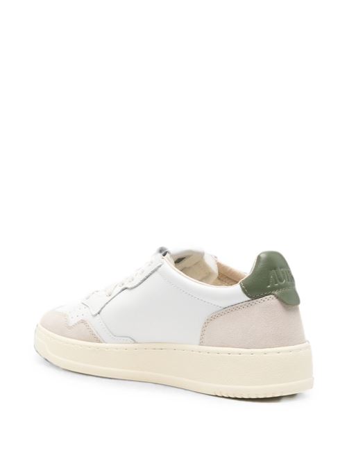 Sneakers uomo Autry Medalist Low bianche e verdi in pelle e suede AUTRY | AULMLS17