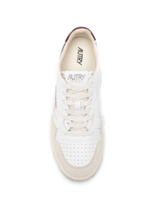 Sneakers uomo Autry Medalist Low bianche e bordeaux in pelle e suede AUTRY | AULMLS18