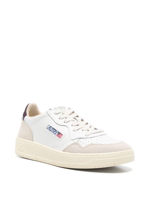 Sneakers uomo Autry Medalist Low bianche e bordeaux in pelle e suede AUTRY | AULMLS18