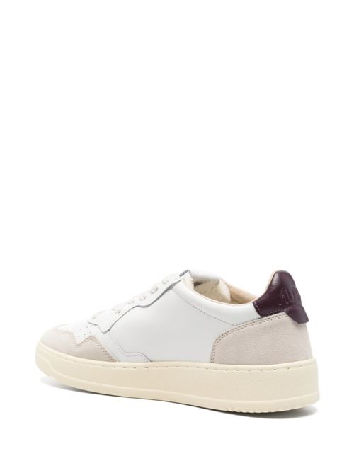 Sneakers uomo Autry Medalist Low bianche e bordeaux in pelle e suede AUTRY | AULMLS18