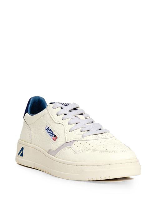 Sneakers uomo Autry panna e blu in pelle martellata AUTRY | AULMNE20