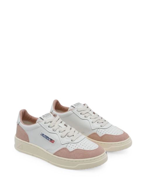 Sneakers donna Autry rosa e bianche in pelle e camoscio AUTRY | AULWFT16