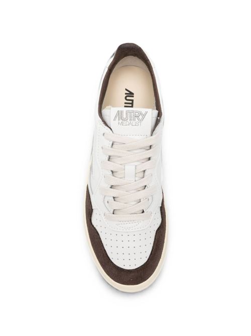 Sneakers donna Autry marroni e bianche in pelle e camoscio AUTRY | AULWFT19