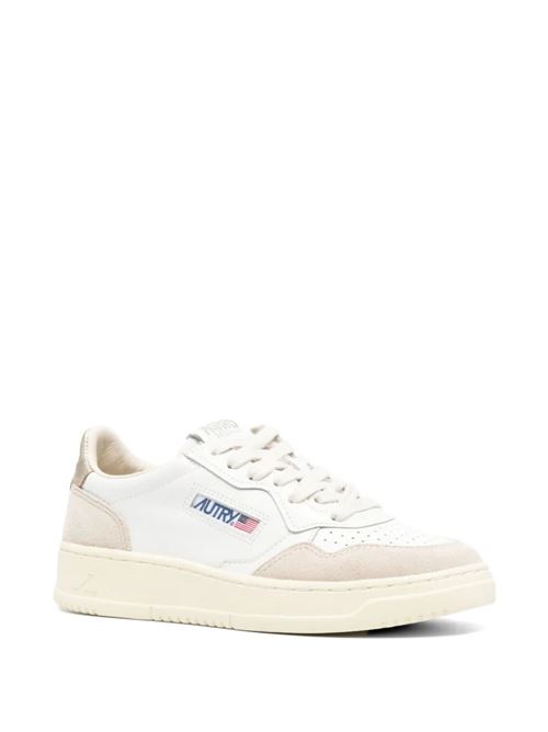 Sneakers donna Autry Medalist bianche e oro in pelle e camoscio AUTRY | AULWLS75