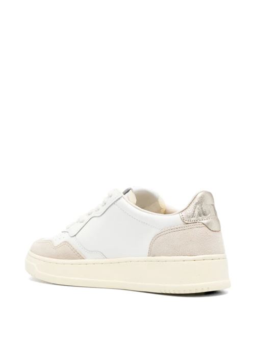 Sneakers donna Autry Medalist bianche e oro in pelle e camoscio AUTRY | AULWLS75