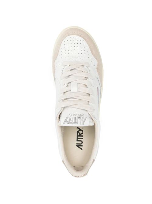 Sneakers donna Autry Medalist bianche e oro in pelle e camoscio AUTRY | AULWLS75
