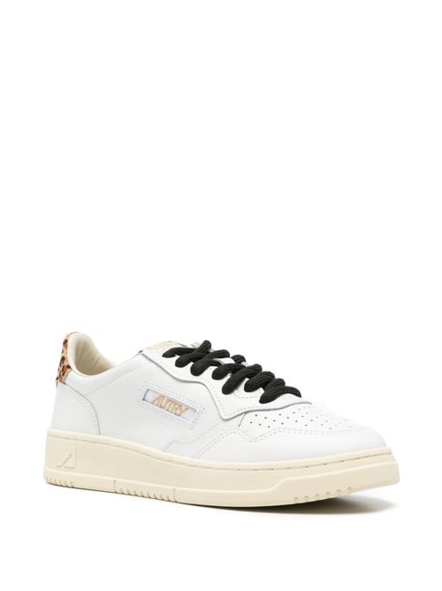 Sneakers donna Autry bianche e leopardate in pelle e cavallino AUTRY | AULWOC02
