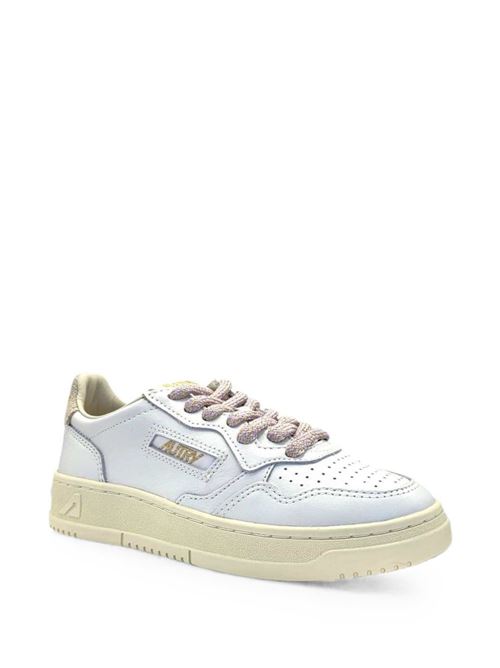 Sneakers donna Autry Medalist Low bianche e rosa con dettagli lurex AUTRY | AULWSW04