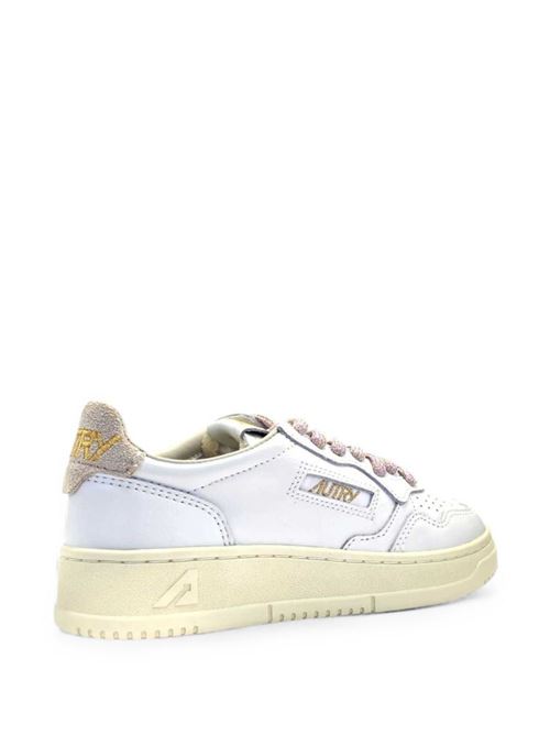 Sneakers donna Autry Medalist Low bianche e rosa con dettagli lurex AUTRY | AULWSW04