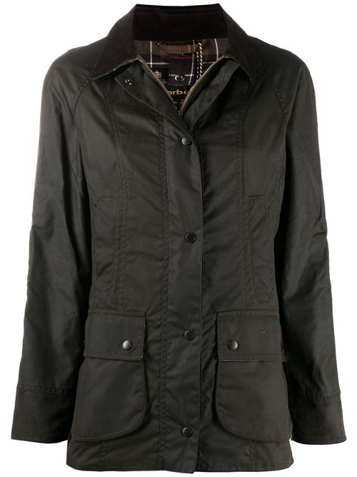 Giacca Barbour Classic Beadnell da donna verde oliva in cotone cerato BARBOUR | LWX0668OL71