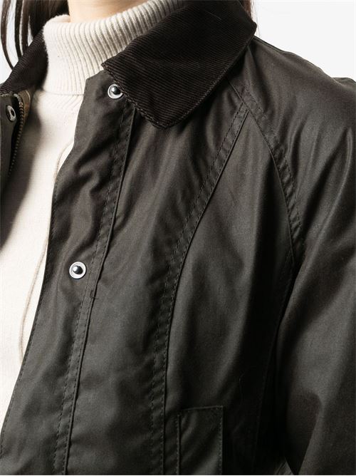 Giacca Barbour Classic Beadnell da donna verde oliva in cotone cerato BARBOUR | LWX0668OL71