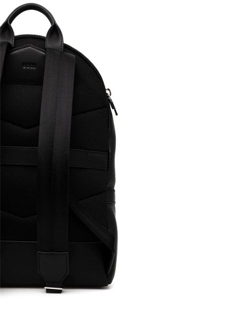Zaino uomo BOSS New Crosstown nero in pelle martellata BOSS | 50536142001