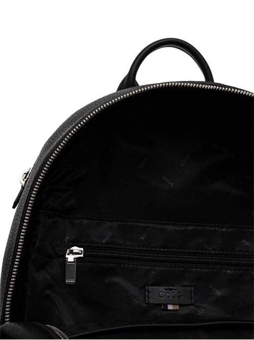 Zaino uomo BOSS New Crosstown nero in pelle martellata BOSS | 50536142001