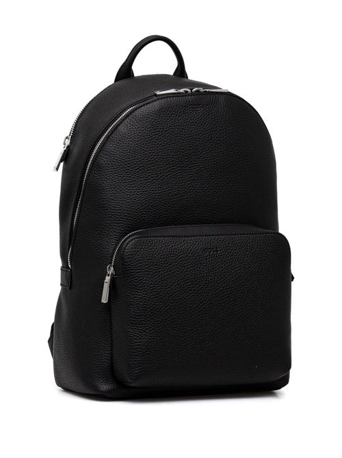 Zaino uomo BOSS New Crosstown nero in pelle martellata BOSS | 50536142001