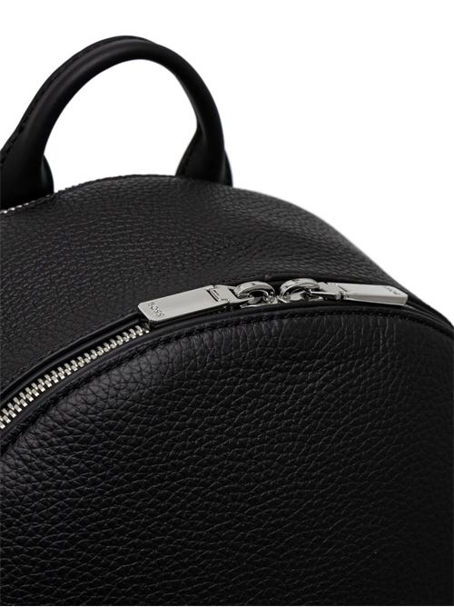 Zaino uomo BOSS New Crosstown nero in pelle martellata BOSS | 50536142001