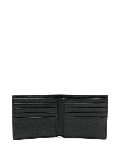 Portafoglio BOSS da uomo nero effetto pelle martellata con logo impresso BOSS | 50536479001