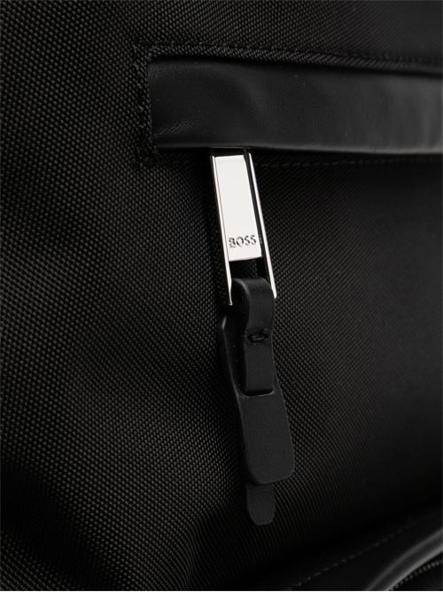 Zaino uomo BOSS nero multi tasche con dettagli in pelle BOSS | 50536485001