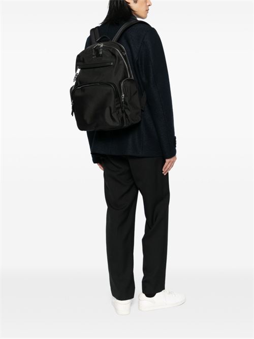 Zaino uomo BOSS nero multi tasche con dettagli in pelle BOSS | 50536485001