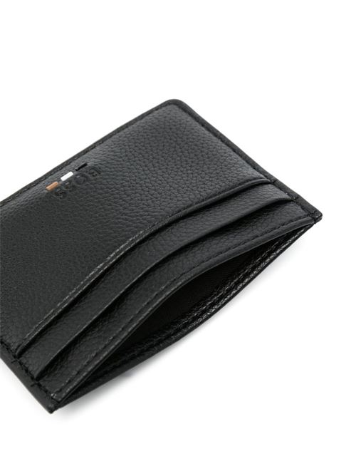 Portacarte uomo BOSS nero in ecopelle martellata BOSS | 50536513001
