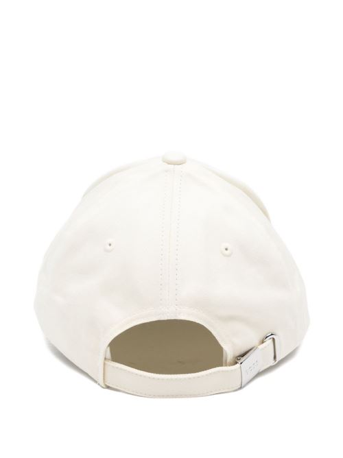 Cappello uomo BOSS panna in cotone con maxi logo ricamato BOSS | 50556418131