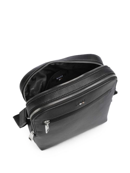 Borsa a tracolla BOSS Ray Big NS da uomo nera con tre scomparti con zip BOSS | 50567738001