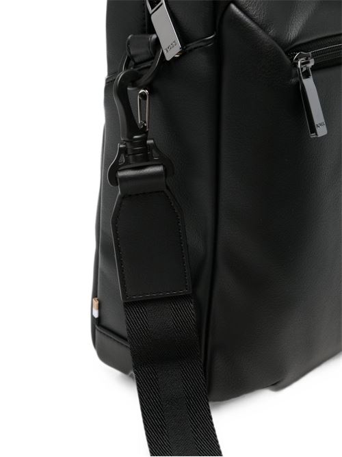 Borsa portacomputer BOSS Jace da uomo nera con doppio manico e tracolla BOSS | 50567865001
