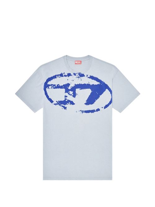 T-shirt uomo Diesel celeste maxi Oval D DIESEL | A130490DQAU9ED