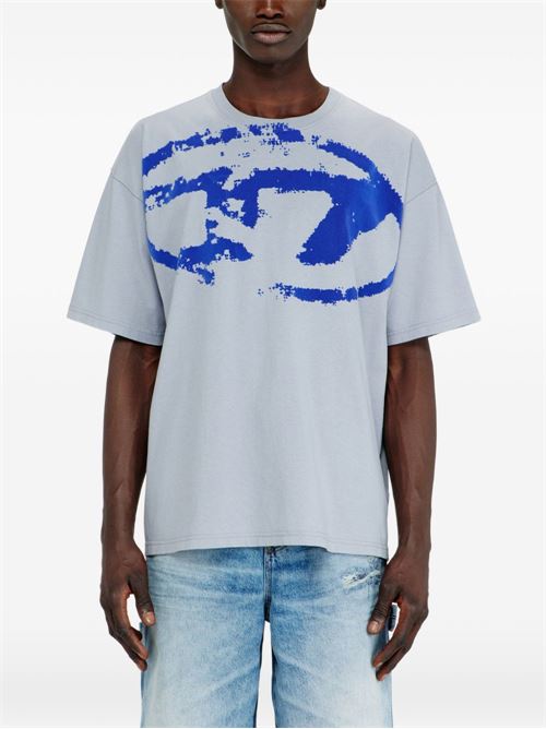 T-shirt uomo Diesel celeste maxi Oval D DIESEL | A130490DQAU9ED