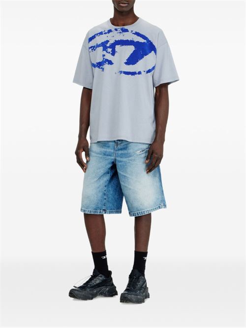T-shirt uomo Diesel celeste maxi Oval D DIESEL | A130490DQAU9ED