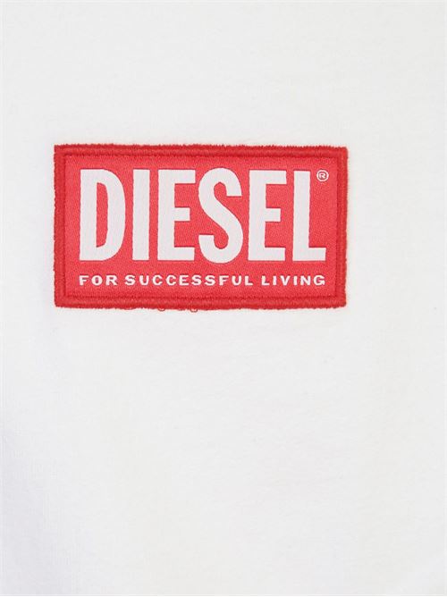 T-shirt uomo Diesel bianca T-Box con logo rosso DIESEL | A149470NIAR100