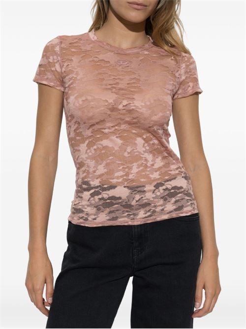 T-shirt donna Diesel Kasia-Utlt nera in pizzo camouflage DIESEL | A183150DRAK3EJ