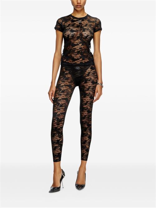 T-shirt donna Diesel Kasia-Utlt nera in pizzo camouflage DIESEL | A183150DRAK900