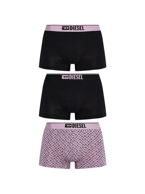 Boxer intimo uomo Diesel Damien 3-pack nero e rosa con logo DIESEL | A193910PLDCE7700