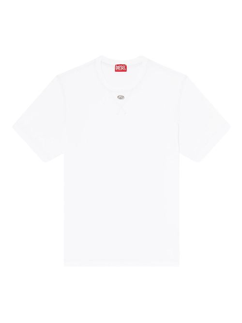 T-shirt uomo Diesel T-Madjust bianca con mini logo Oval D DIESEL | A199630AIJU100