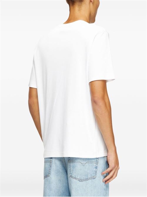 T-shirt uomo Diesel T-Madjust bianca con mini logo Oval D DIESEL | A199630AIJU100