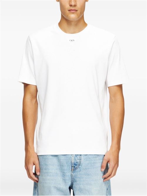 T-shirt uomo Diesel T-Madjust bianca con mini logo Oval D DIESEL | A199630AIJU100
