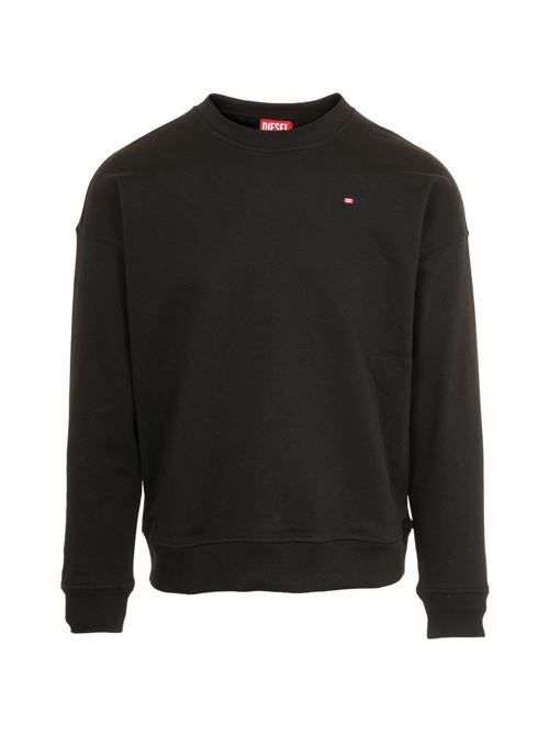 Felpa uomo Diesel nera girocollo con mini logo DIESEL | A201740GSBP9XX