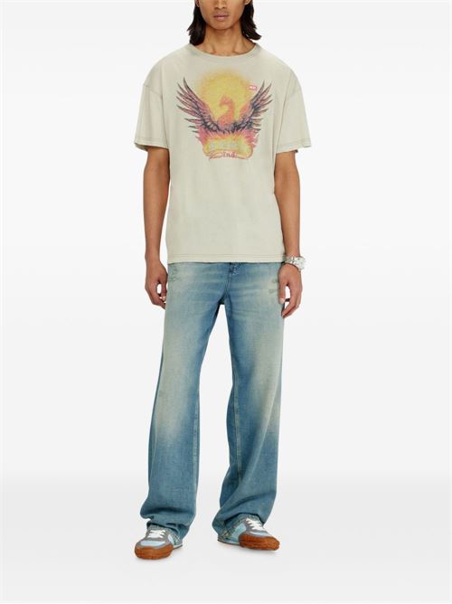 T-shirt uomo Diesel T-Norm-AA1 sabbia con stampa Phoenix DIESEL | A222110NJCF77F