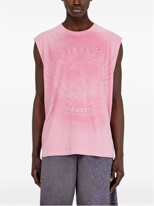 Canotta uomo Diesel T-Boxt rosa con stampa pigmentata DIESEL | A226720AGCU3DV